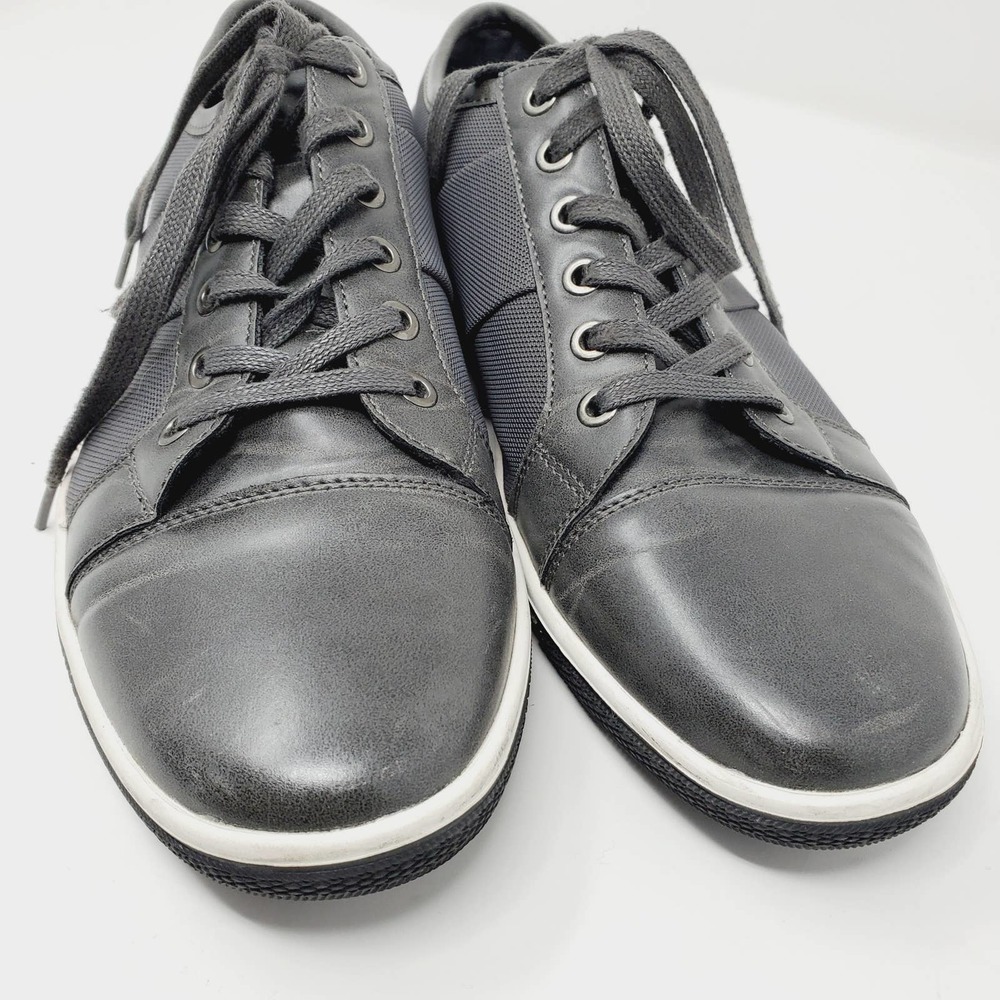 Zanzara Rory Sneaker Black & Gray Panel Casual Faux Leather Shoes Sz 9.5 - Picture 3 of 9